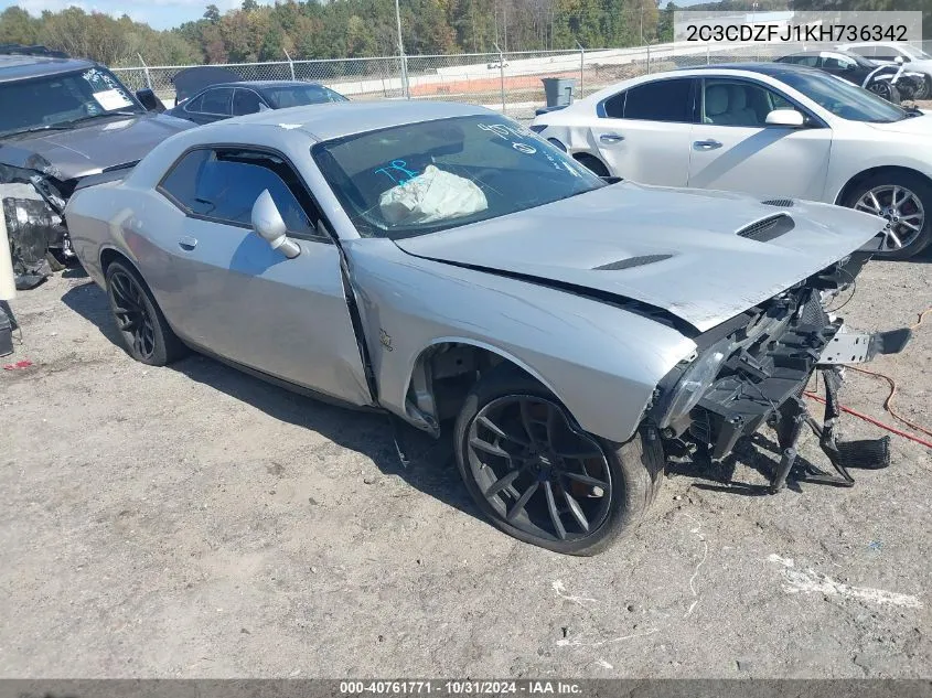 2019 Dodge Challenger R/T Scat Pack VIN: 2C3CDZFJ1KH736342 Lot: 40761771