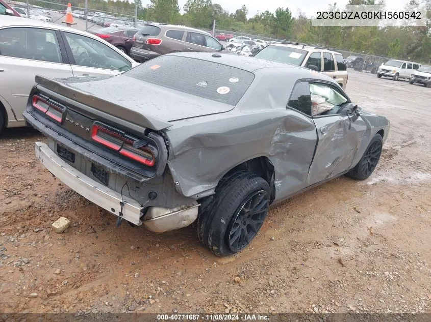 2019 Dodge Challenger Sxt VIN: 2C3CDZAG0KH560542 Lot: 40771687