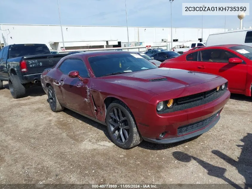 2019 Dodge Challenger Sxt VIN: 2C3CDZAG1KH735350 Lot: 40773959