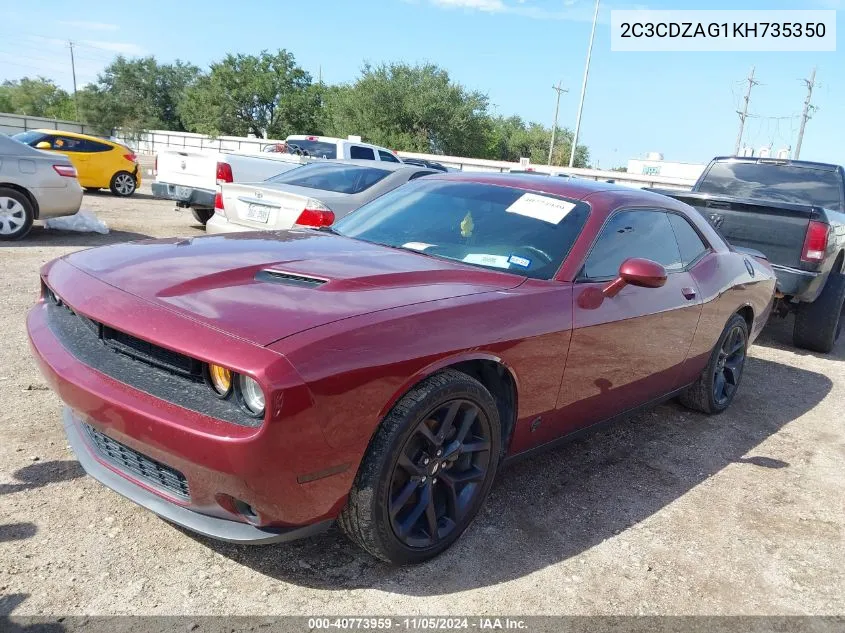 2019 Dodge Challenger Sxt VIN: 2C3CDZAG1KH735350 Lot: 40773959