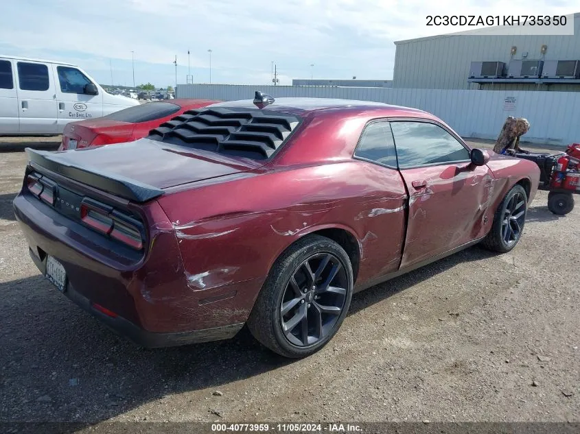 2019 Dodge Challenger Sxt VIN: 2C3CDZAG1KH735350 Lot: 40773959