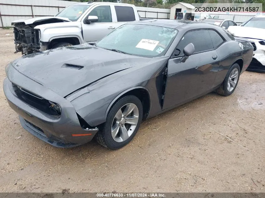 2019 Dodge Challenger Sxt VIN: 2C3CDZAG4KH714587 Lot: 40776633