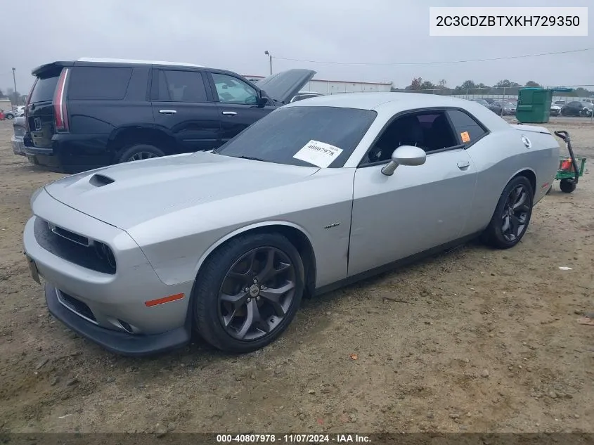 2019 Dodge Challenger R/T VIN: 2C3CDZBTXKH729350 Lot: 40807978