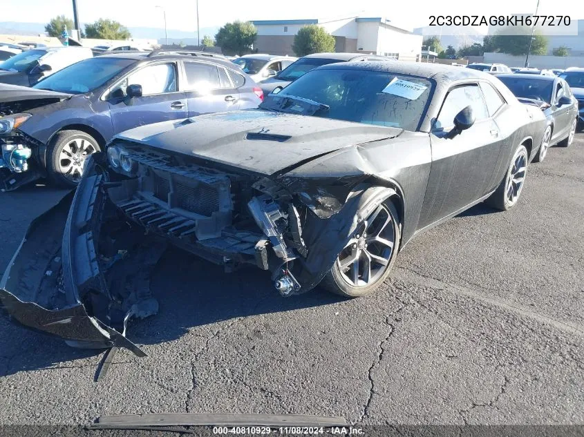 2019 Dodge Challenger Sxt VIN: 2C3CDZAG8KH677270 Lot: 40810929