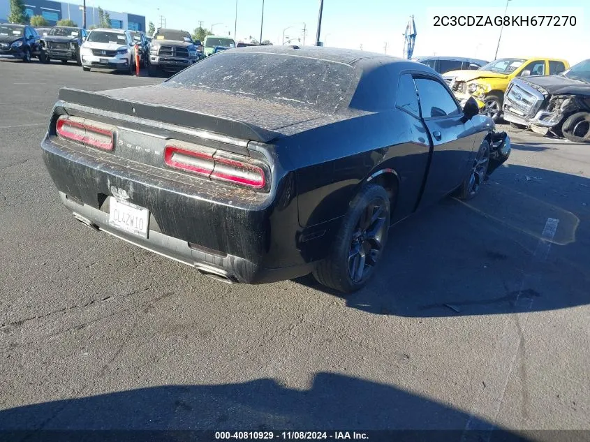 2019 Dodge Challenger Sxt VIN: 2C3CDZAG8KH677270 Lot: 40810929