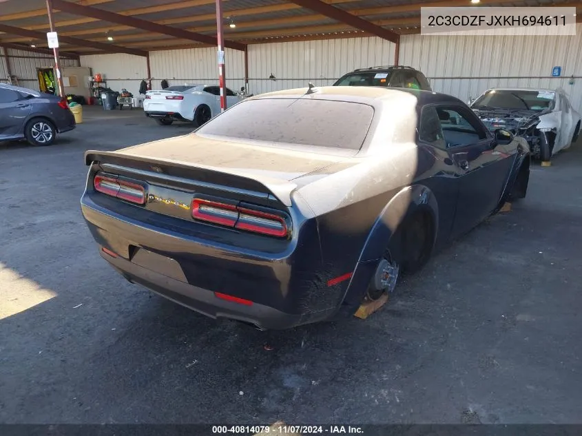 2019 Dodge Challenger R/T Scat Pack Widebody VIN: 2C3CDZFJXKH694611 Lot: 40814079