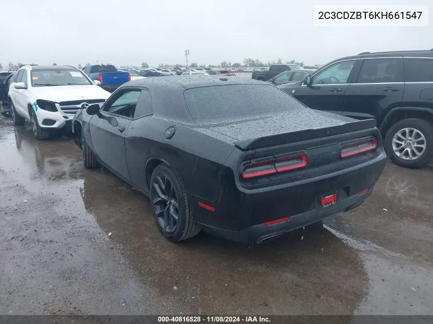 2019 Dodge Challenger R/T VIN: 2C3CDZBT6KH661547 Lot: 40816528