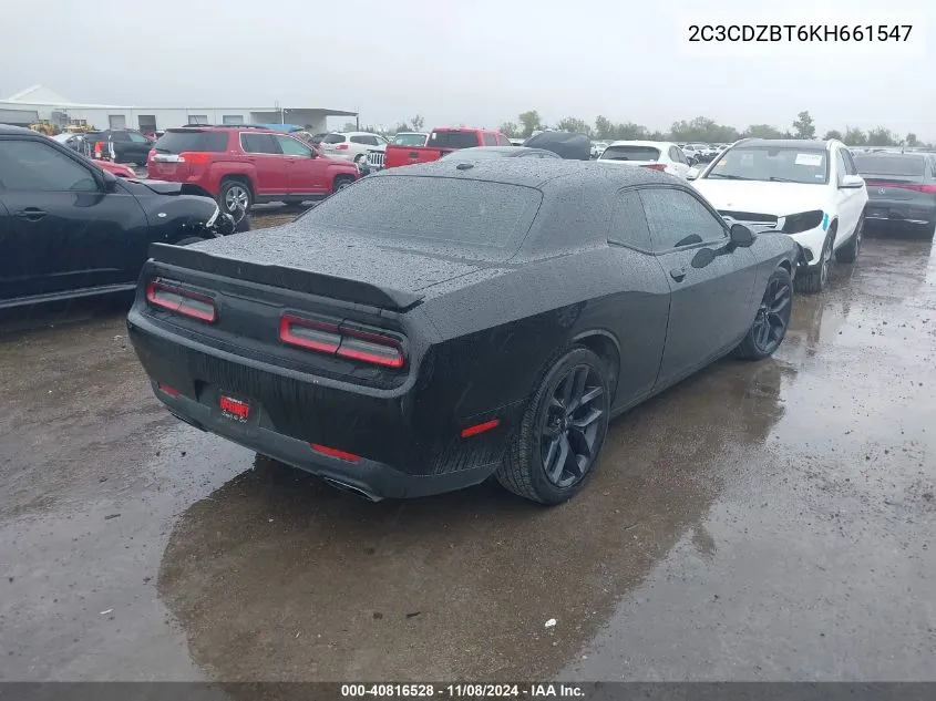 2019 Dodge Challenger R/T VIN: 2C3CDZBT6KH661547 Lot: 40816528