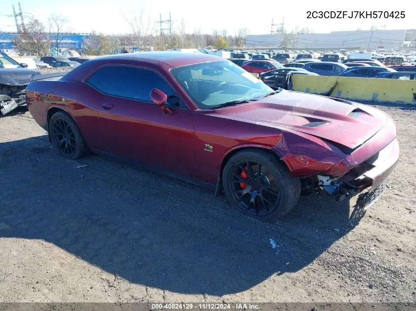 2019 Dodge Challenger R/T Scat Pack VIN: 2C3CDZFJ7KH570425 Lot: 40824129