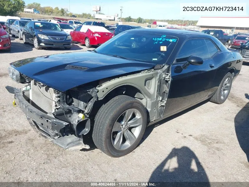 2019 Dodge Challenger Sxt VIN: 2C3CDZAG7KH723414 Lot: 40824485