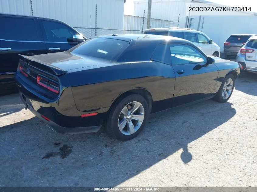 2019 Dodge Challenger Sxt VIN: 2C3CDZAG7KH723414 Lot: 40824485