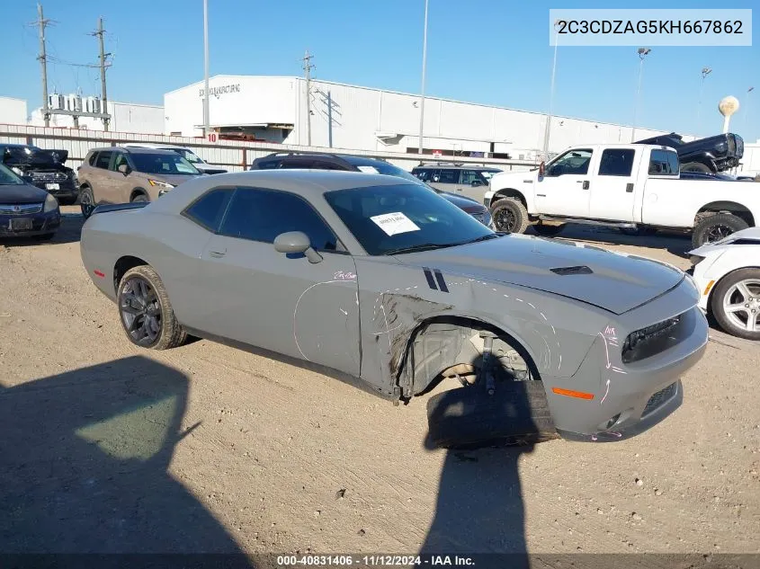 2019 Dodge Challenger Sxt VIN: 2C3CDZAG5KH667862 Lot: 40831406