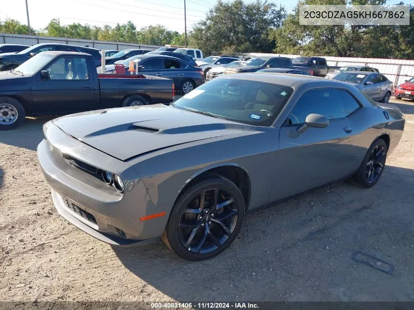 2019 Dodge Challenger Sxt VIN: 2C3CDZAG5KH667862 Lot: 40831406