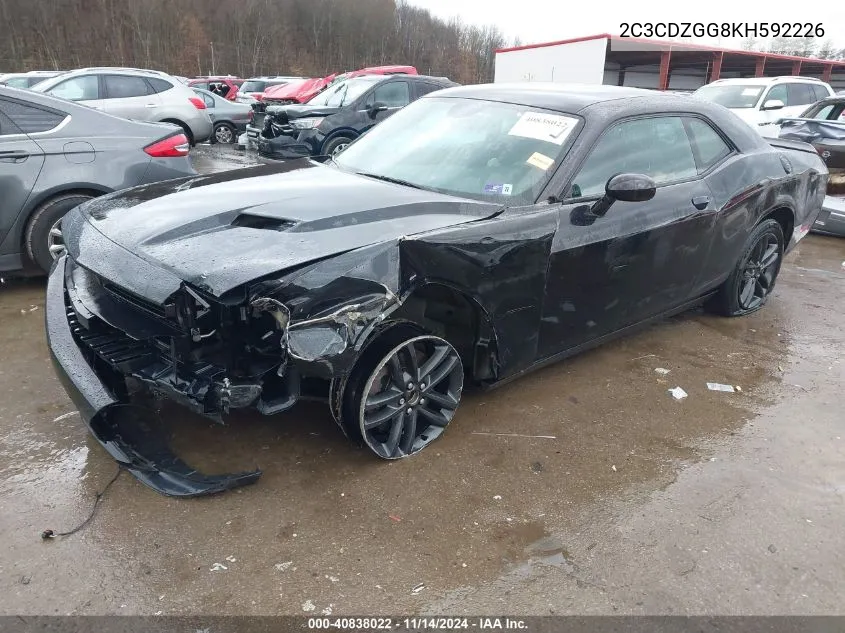 2C3CDZGG8KH592226 2019 Dodge Challenger Sxt Awd