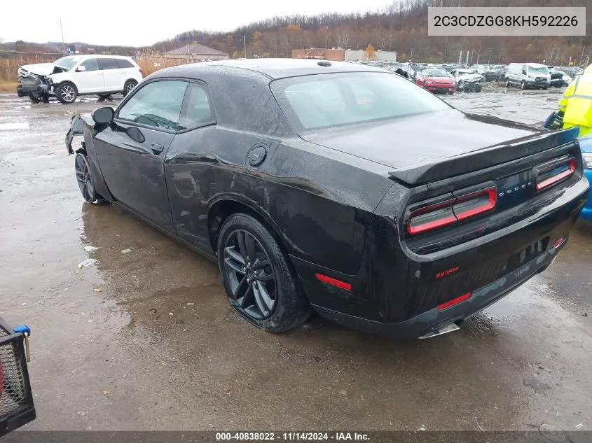 2C3CDZGG8KH592226 2019 Dodge Challenger Sxt Awd