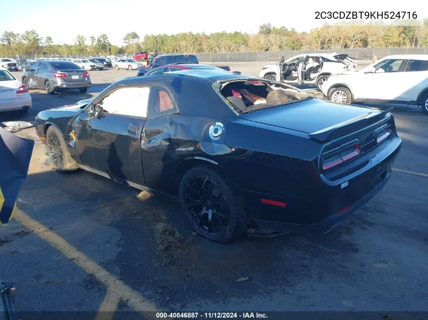 2019 Dodge Challenger R/T VIN: 2C3CDZBT9KH524716 Lot: 40846887