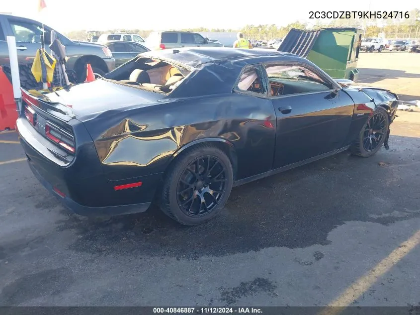 2019 Dodge Challenger R/T VIN: 2C3CDZBT9KH524716 Lot: 40846887