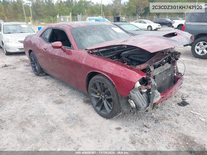 2019 Dodge Challenger Gt VIN: 2C3CDZ3G1KH743920 Lot: 40859367