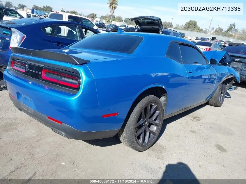 2019 Dodge Challenger Sxt VIN: 2C3CDZAG2KH719335 Lot: 40889172