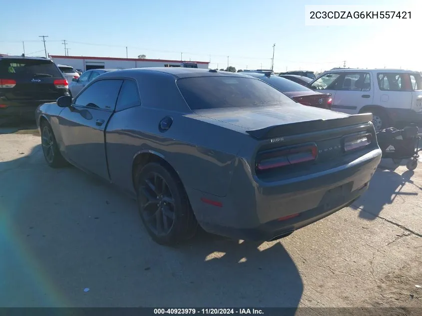 2019 Dodge Challenger Sxt VIN: 2C3CDZAG6KH557421 Lot: 40923979