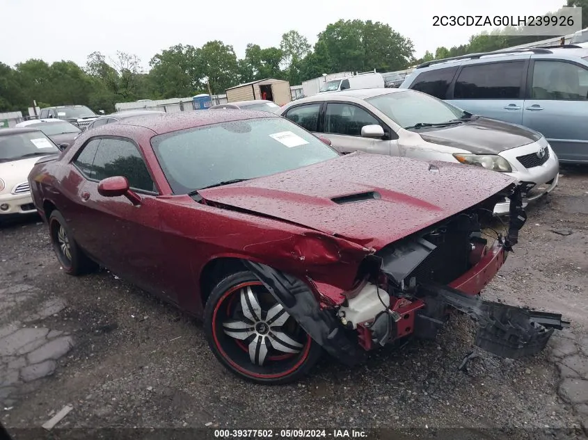 2020 Dodge Challenger Sxt VIN: 2C3CDZAG0LH239926 Lot: 39377502