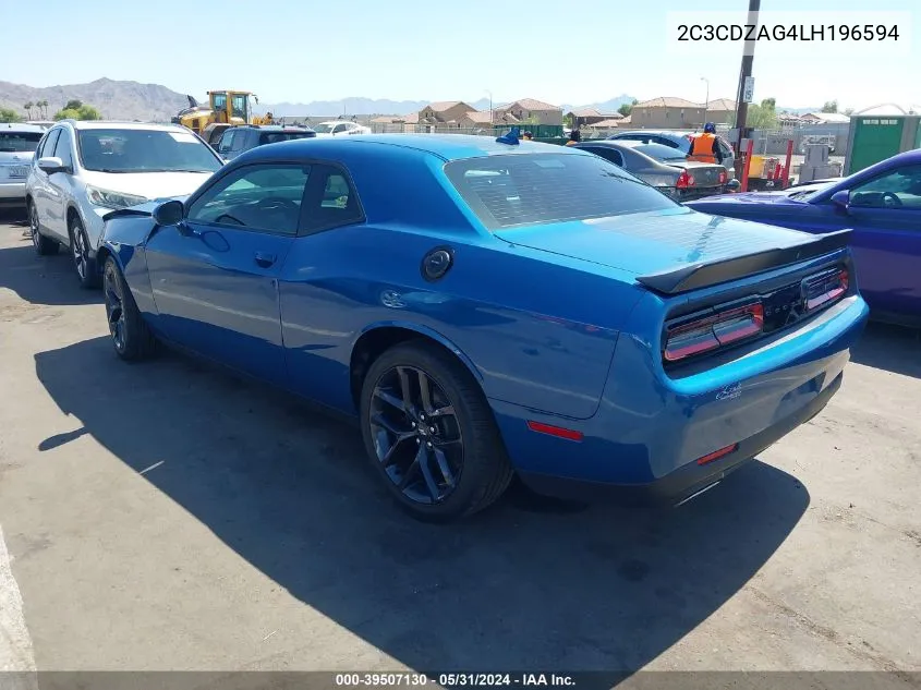 2020 Dodge Challenger Sxt VIN: 2C3CDZAG4LH196594 Lot: 39507130