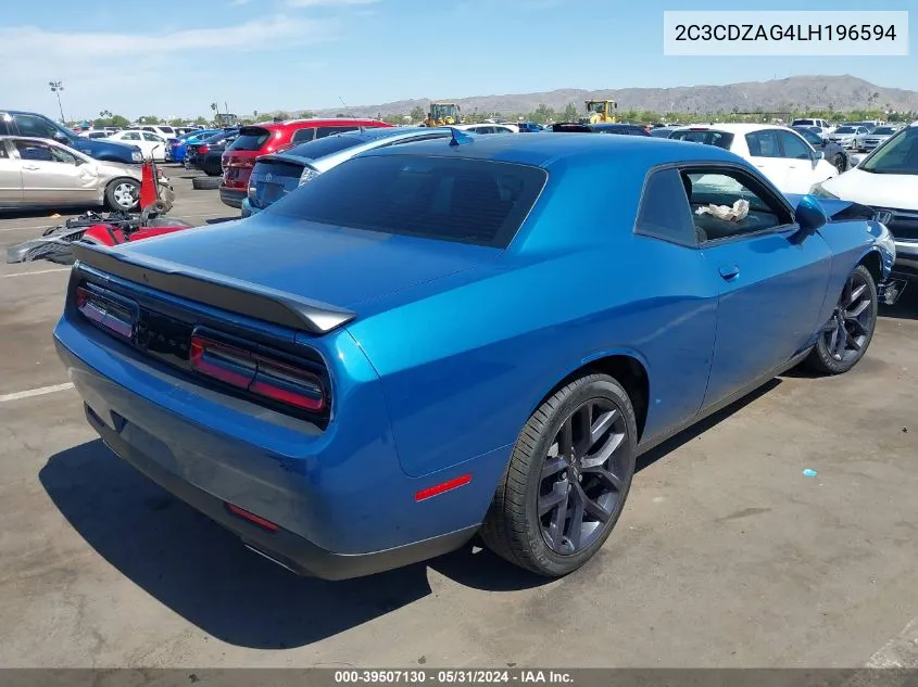 2020 Dodge Challenger Sxt VIN: 2C3CDZAG4LH196594 Lot: 39507130