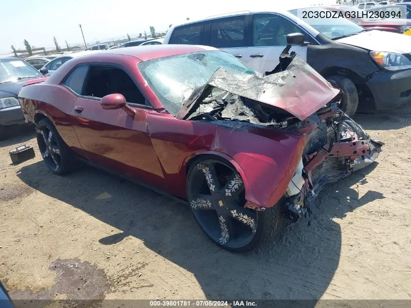 2020 Dodge Challenger Sxt VIN: 2C3CDZAG3LH230394 Lot: 39801781