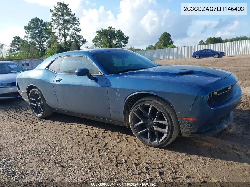 2020 Dodge Challenger Sxt VIN: 2C3CDZAG7LH146403 Lot: 39888841