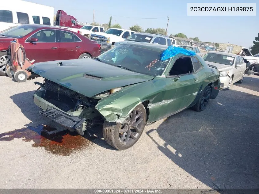 2020 Dodge Challenger Sxt VIN: 2C3CDZAGXLH189875 Lot: 39951324