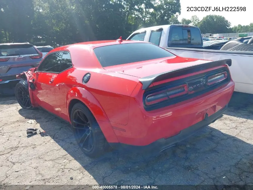 2020 Dodge Challenger R/T Scat Pack Widebody VIN: 2C3CDZFJ6LH222598 Lot: 40005578