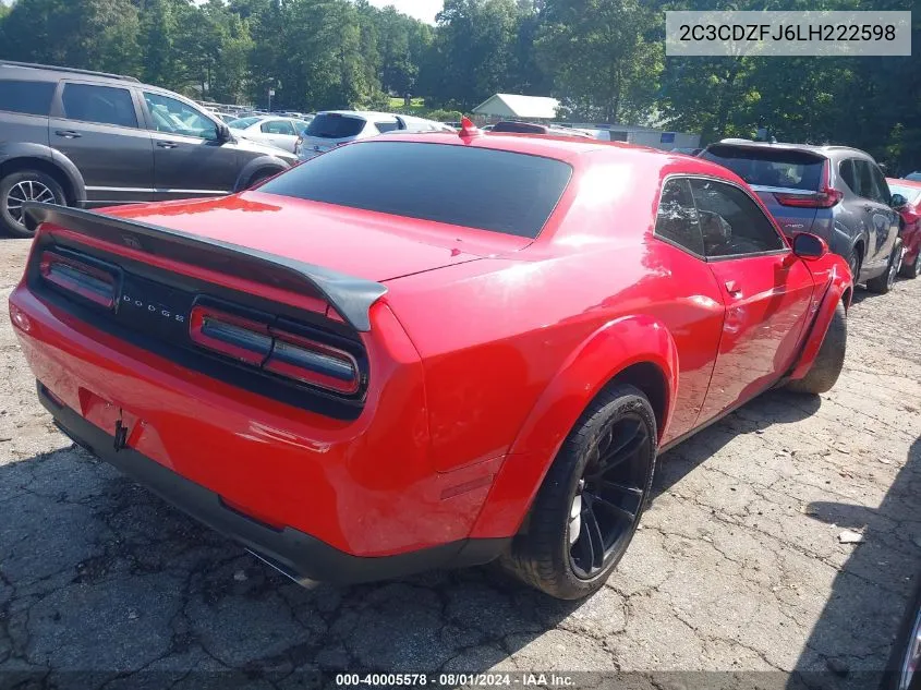 2020 Dodge Challenger R/T Scat Pack Widebody VIN: 2C3CDZFJ6LH222598 Lot: 40005578