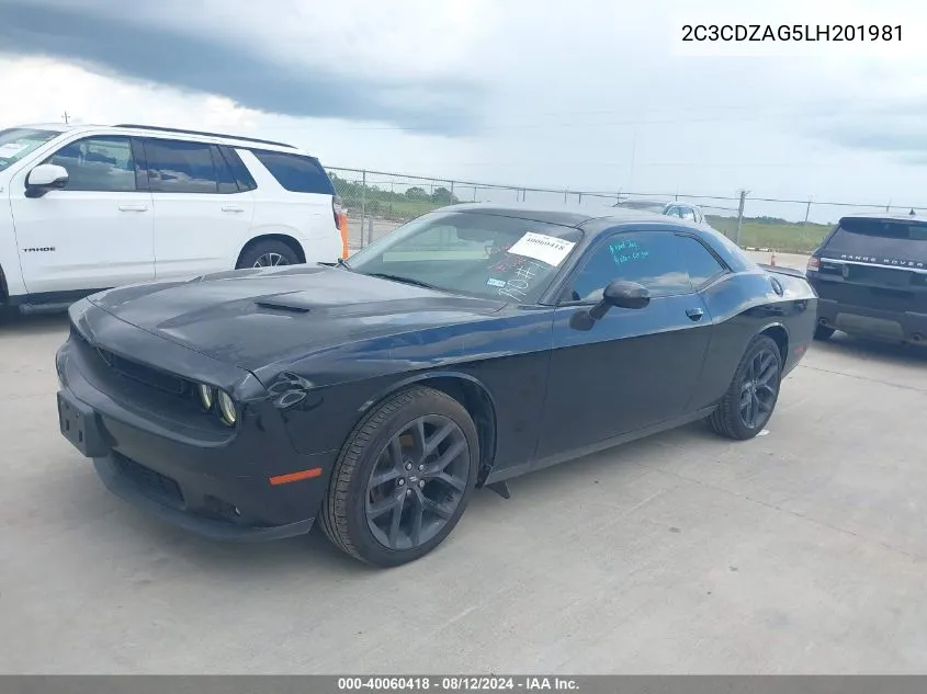 2020 Dodge Challenger Sxt VIN: 2C3CDZAG5LH201981 Lot: 40060418