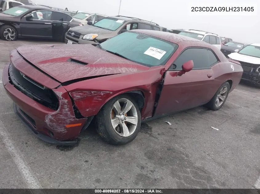 2020 Dodge Challenger Sxt VIN: 2C3CDZAG9LH231405 Lot: 40094257