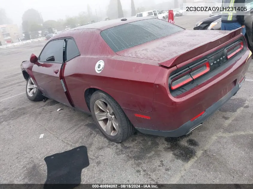 2C3CDZAG9LH231405 2020 Dodge Challenger Sxt