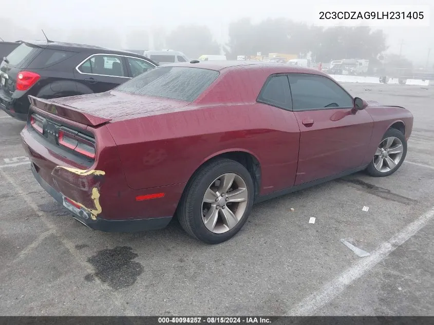 2020 Dodge Challenger Sxt VIN: 2C3CDZAG9LH231405 Lot: 40094257