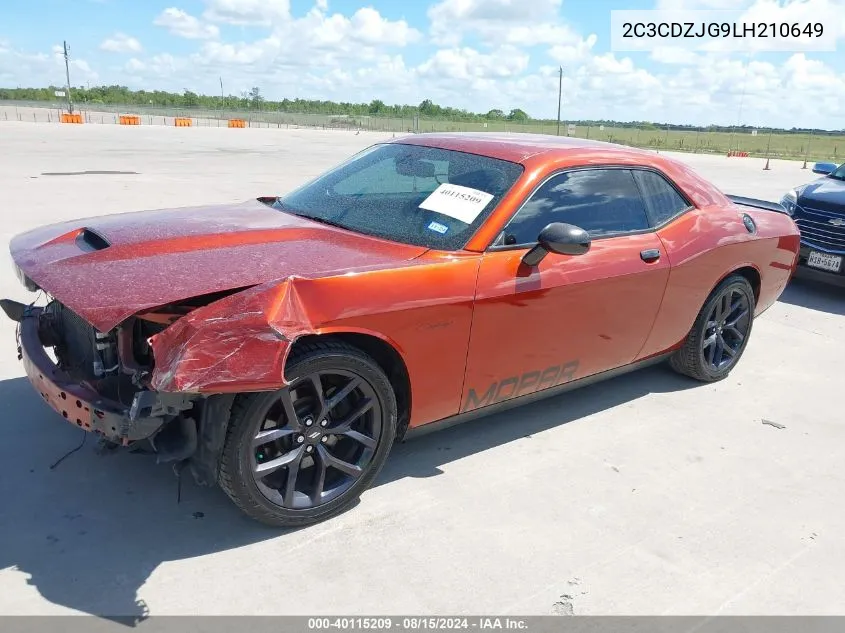 2020 Dodge Challenger Gt VIN: 2C3CDZJG9LH210649 Lot: 40115209