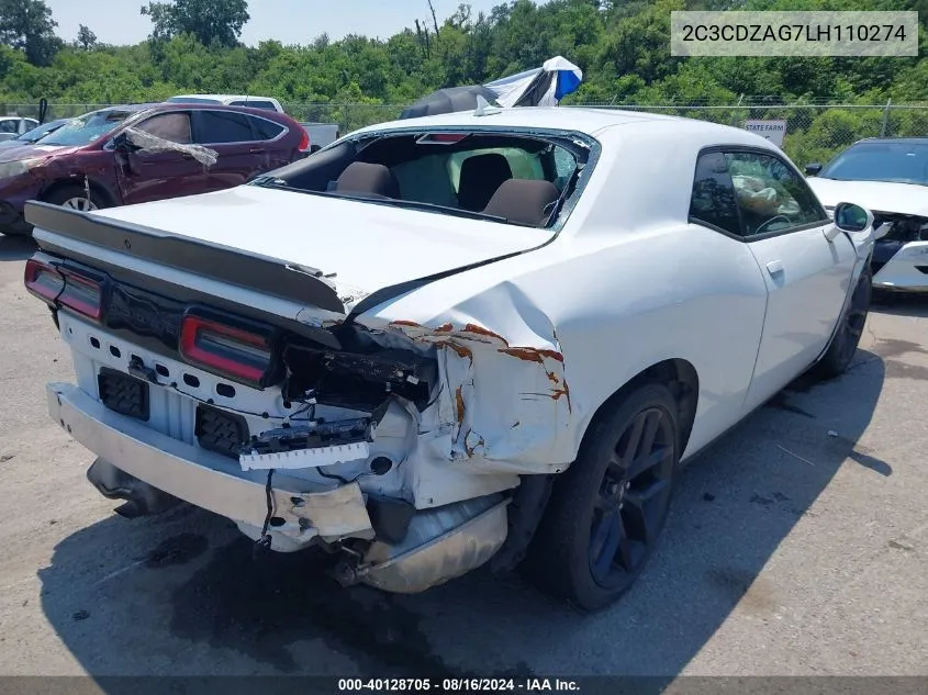 2020 Dodge Challenger Sxt VIN: 2C3CDZAG7LH110274 Lot: 40128705