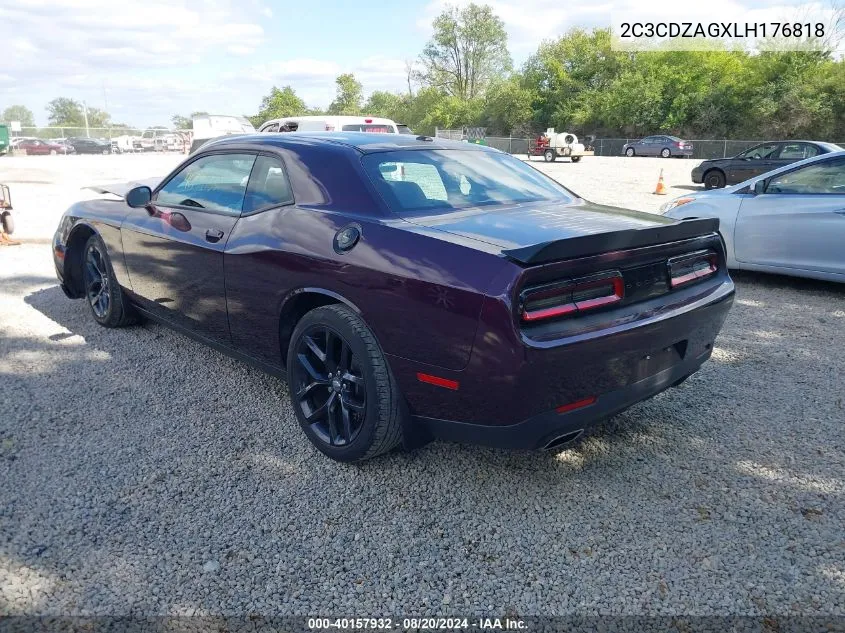 2C3CDZAGXLH176818 2020 Dodge Challenger Sxt