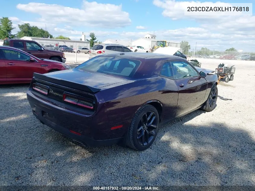 2C3CDZAGXLH176818 2020 Dodge Challenger Sxt