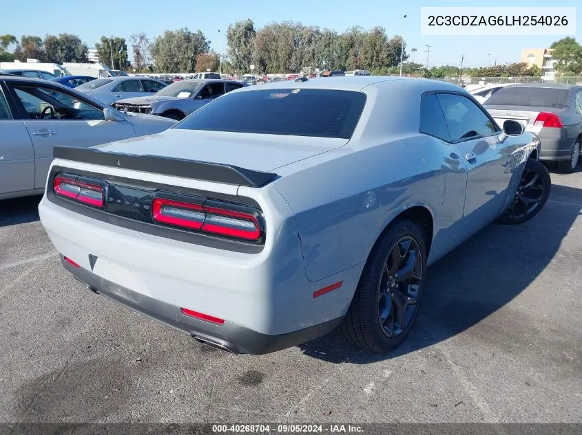 2C3CDZAG6LH254026 2020 Dodge Challenger Sxt