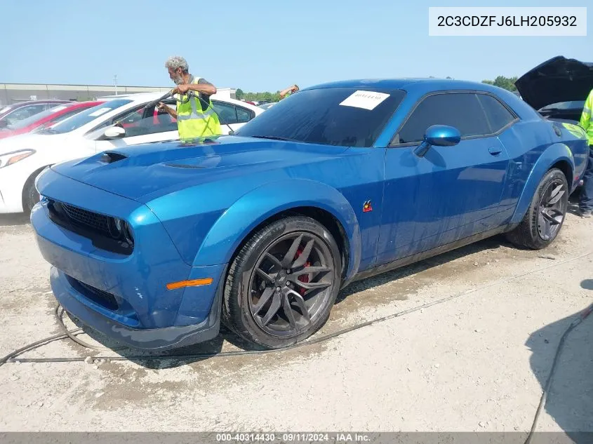 2020 Dodge Challenger R/T Scat Pack Widebody VIN: 2C3CDZFJ6LH205932 Lot: 40314430