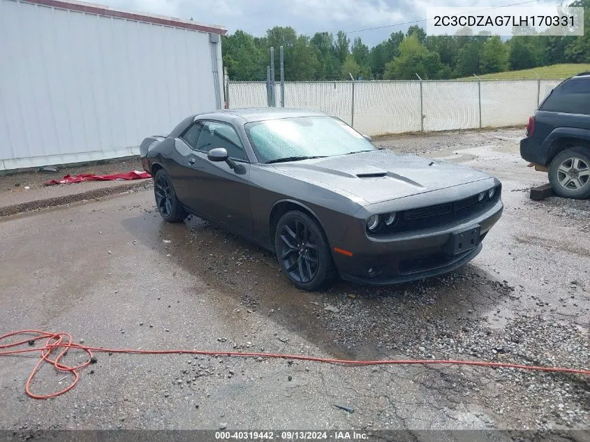 2020 Dodge Challenger Sxt VIN: 2C3CDZAG7LH170331 Lot: 40319442