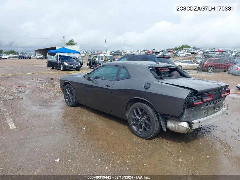 2020 Dodge Challenger Sxt VIN: 2C3CDZAG7LH170331 Lot: 40319442