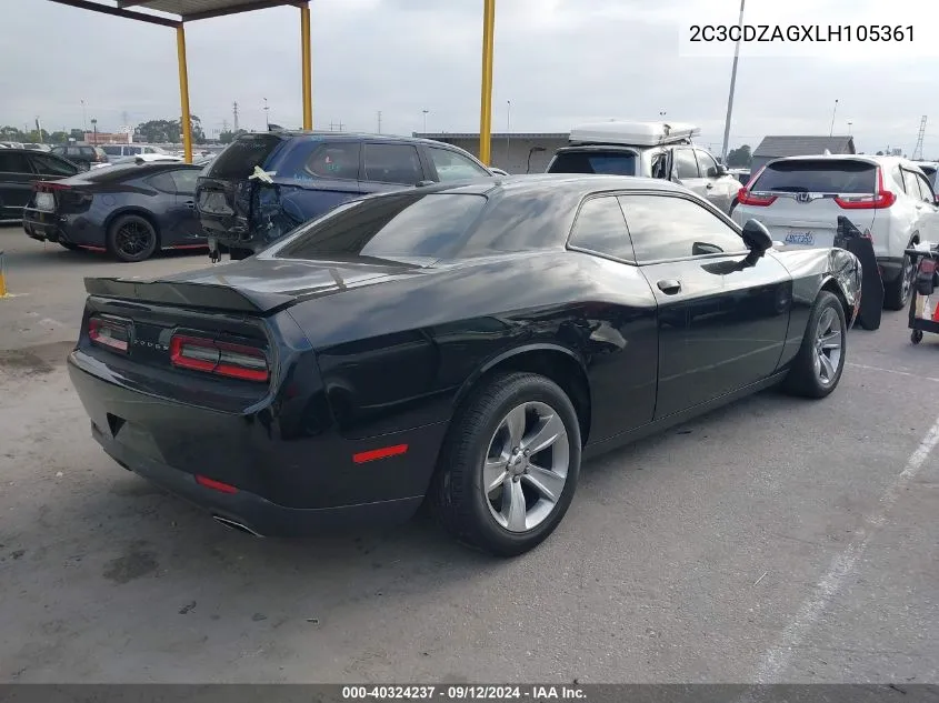 2020 Dodge Challenger Sxt VIN: 2C3CDZAGXLH105361 Lot: 40324237