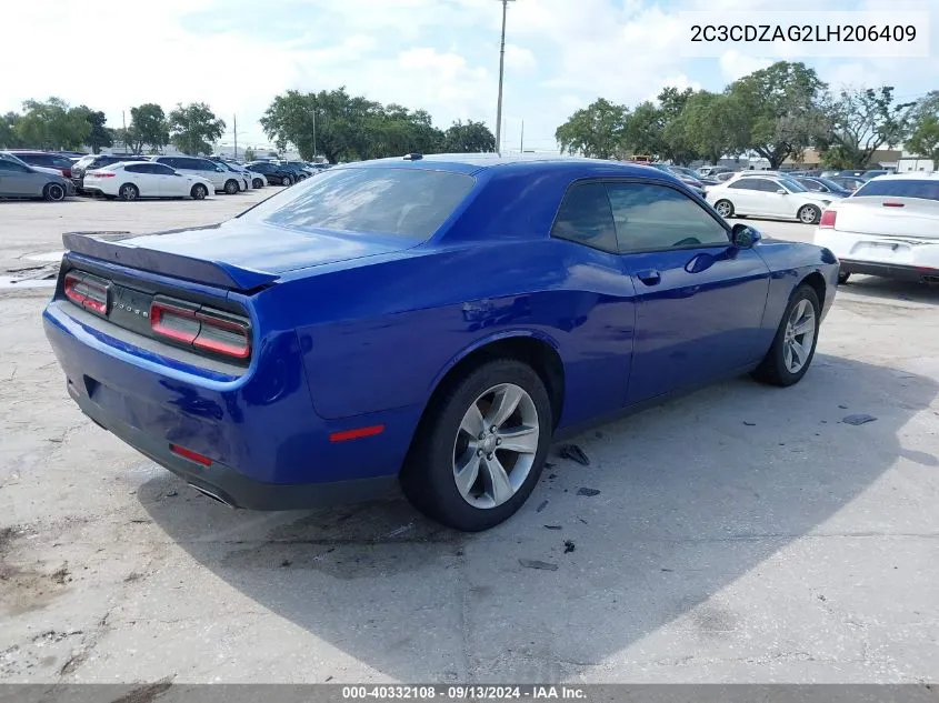 2020 Dodge Challenger Sxt VIN: 2C3CDZAG2LH206409 Lot: 40332108