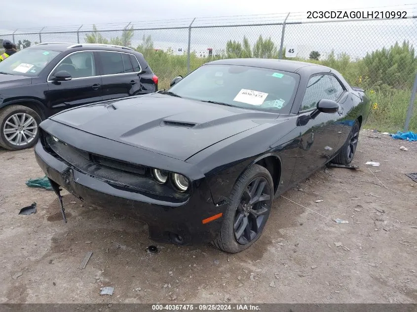 2020 Dodge Challenger Sxt VIN: 2C3CDZAG0LH210992 Lot: 40367475