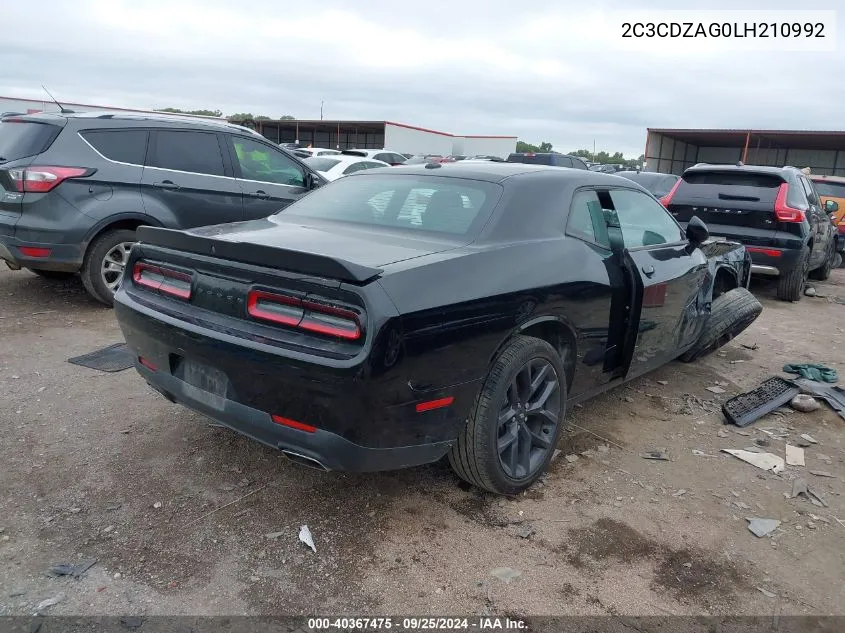 2020 Dodge Challenger Sxt VIN: 2C3CDZAG0LH210992 Lot: 40367475