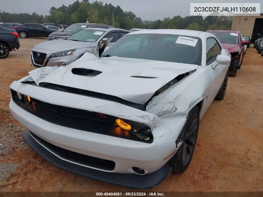 2020 Dodge Challenger R/T Scat Pack VIN: 2C3CDZFJ4LH110608 Lot: 40404081