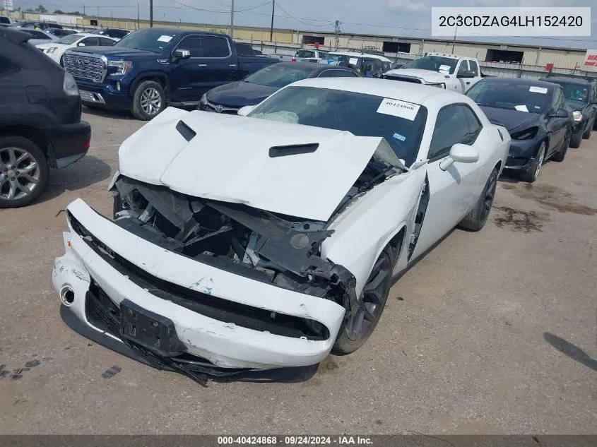 2020 Dodge Challenger Sxt VIN: 2C3CDZAG4LH152420 Lot: 40424868